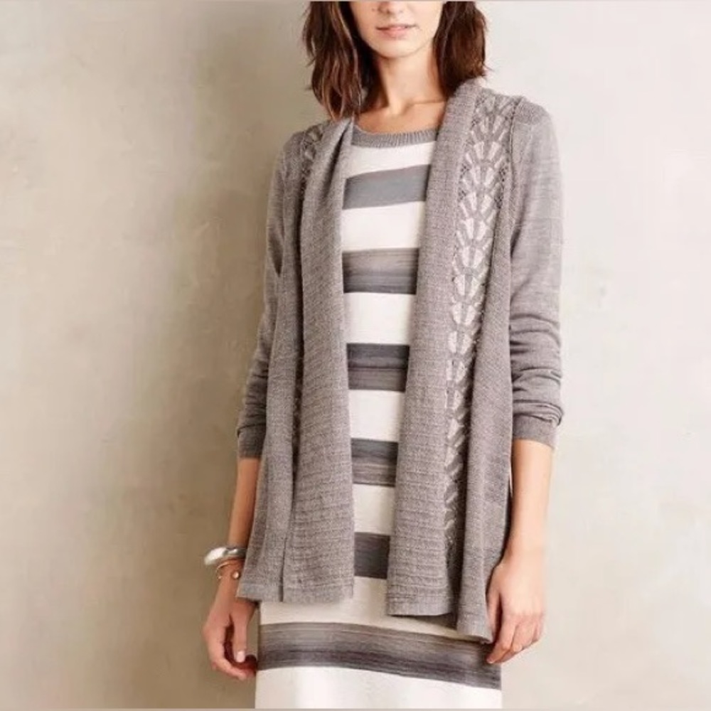 Knitted &‎ Knotted Messina Open Front Wool Blend Cardigan Size Small